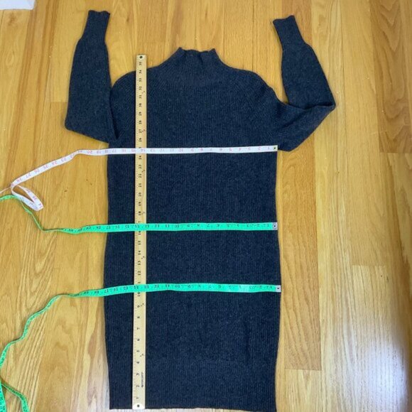 Boden Dress Knit Sweater Dress Wool Alpaca Blend Ribbed Mock Neck Gray (6) - Picture 7 of 8